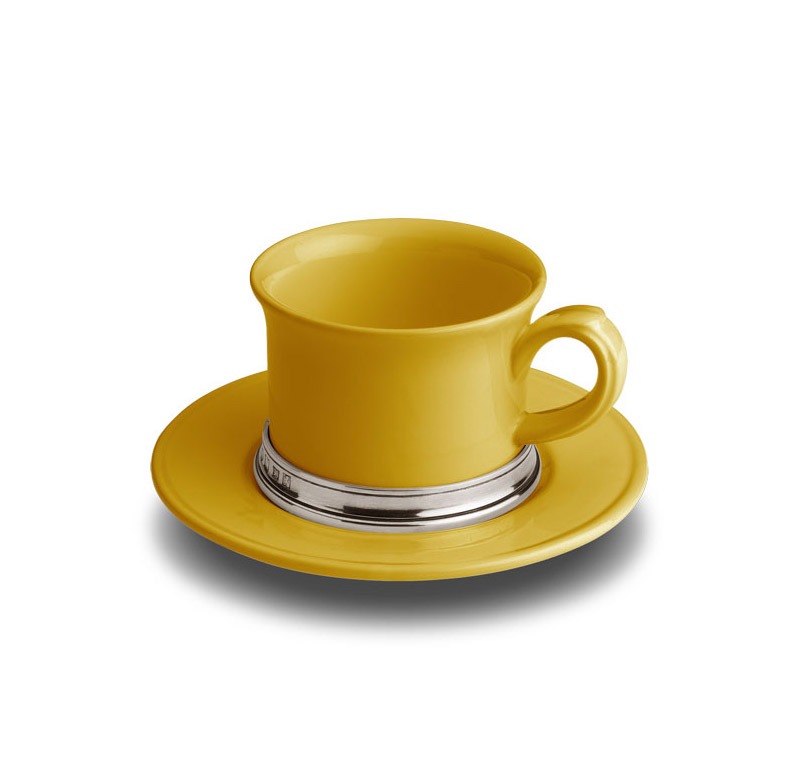 [코지타벨리니]Convivio Tea Cup with Saucer Yellow (CT15125)
